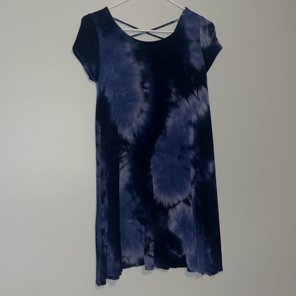 Blue Tie Dye T-Shirt Dress